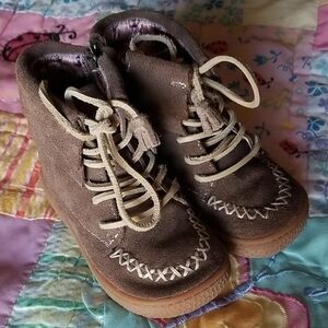Brown Suede Kids Boots